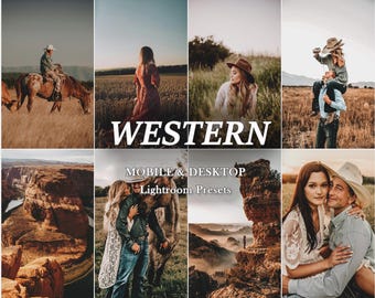13 Western Lightroom Presets: Rustikaler Cowboy-Fotofilter (Mobile & Desktop)
