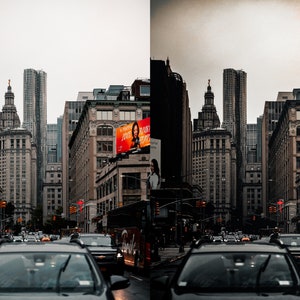 30 Cinematic Street Lightroom Presets, Desktop And Mobile Preset, City Dark, Night, Black, Moody, Urban Photography, Lightroom Mobile filter image 10