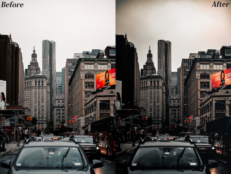 30 Cinematic Street Lightroom Presets, Desktop And Mobile Preset, City Dark, Night, Black, Moody, Urban Photography, Lightroom Mobile filter image 10