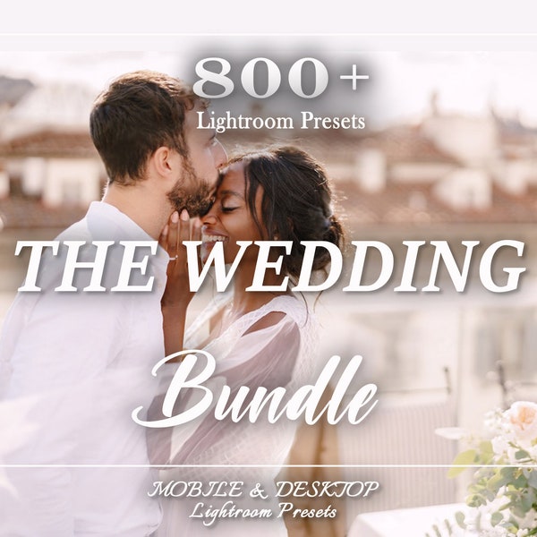 800 HOCHZEITS-Presets, Lightroom-Preset-Bundle, mobile Desktop-Lightroom-Presets, helle, elegante Hochzeits-Presets, Paar-Liebes-Preset-Braut