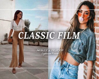 60+ Classic FILM Lightroom Preset Bundle, analoge Retro-Presets für Instagram, 35 mm Vintage Mobile Preset Blogger, Einwegkamera-Preset