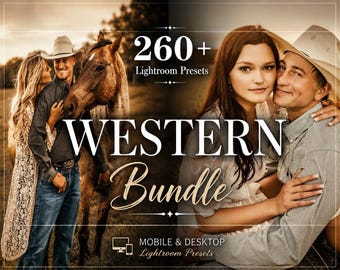 260+ WESTERN Presets, Western Lightroom Presets Bundle, Rustic Mobile Presets, Desktop Presets ,outdoor preset, Nature Warm Moody Presets