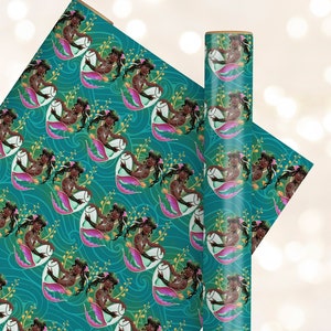 Black Mermaid Wrapping Paper