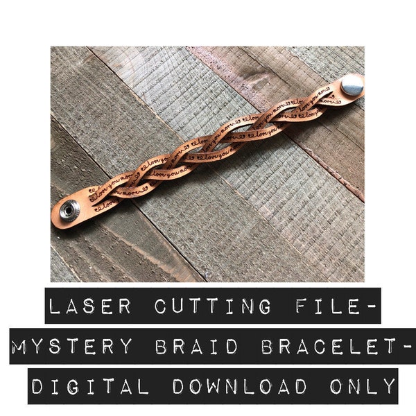 SVG, Leather Mystery Braid, Bracelet, Cutting file, Svg, Glowforge, Laser, Digital Download