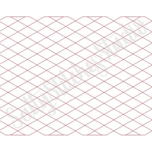 May include: A white background with a red diamond pattern.