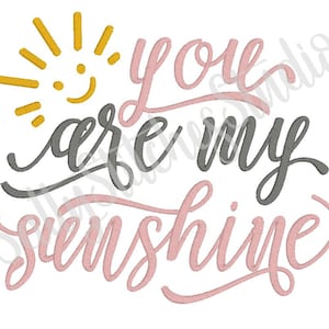 You Are My Sunshine Digital Embroidery Machine Applique Design File Reading Pillow Verse Pocket Pillow Saying Subway Art INSTANT DOWNLOAD
