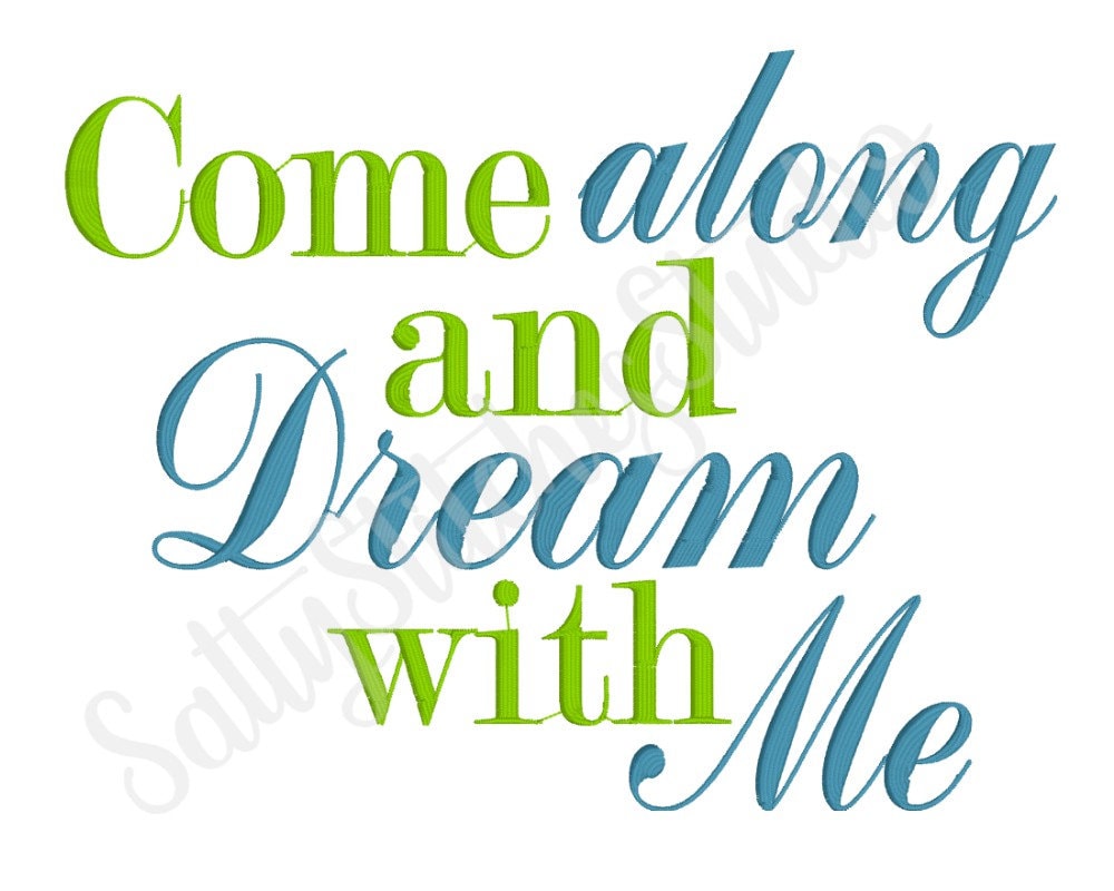 Come Along and Dream With Me Machine Embroidery Design Pillow Etsy
