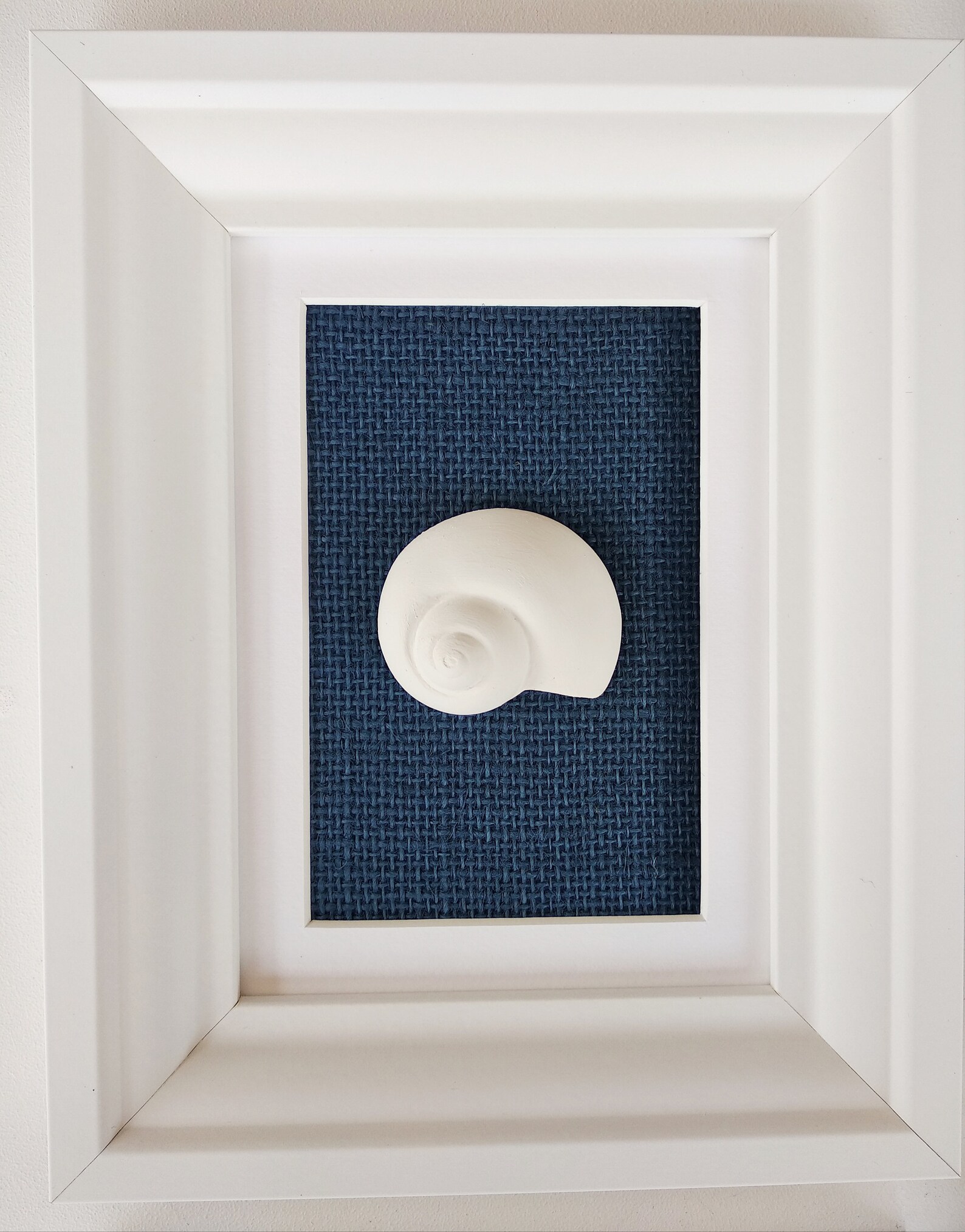 Navy Blue Beach Wall Art Framed Original Seashell Paintings Etsy