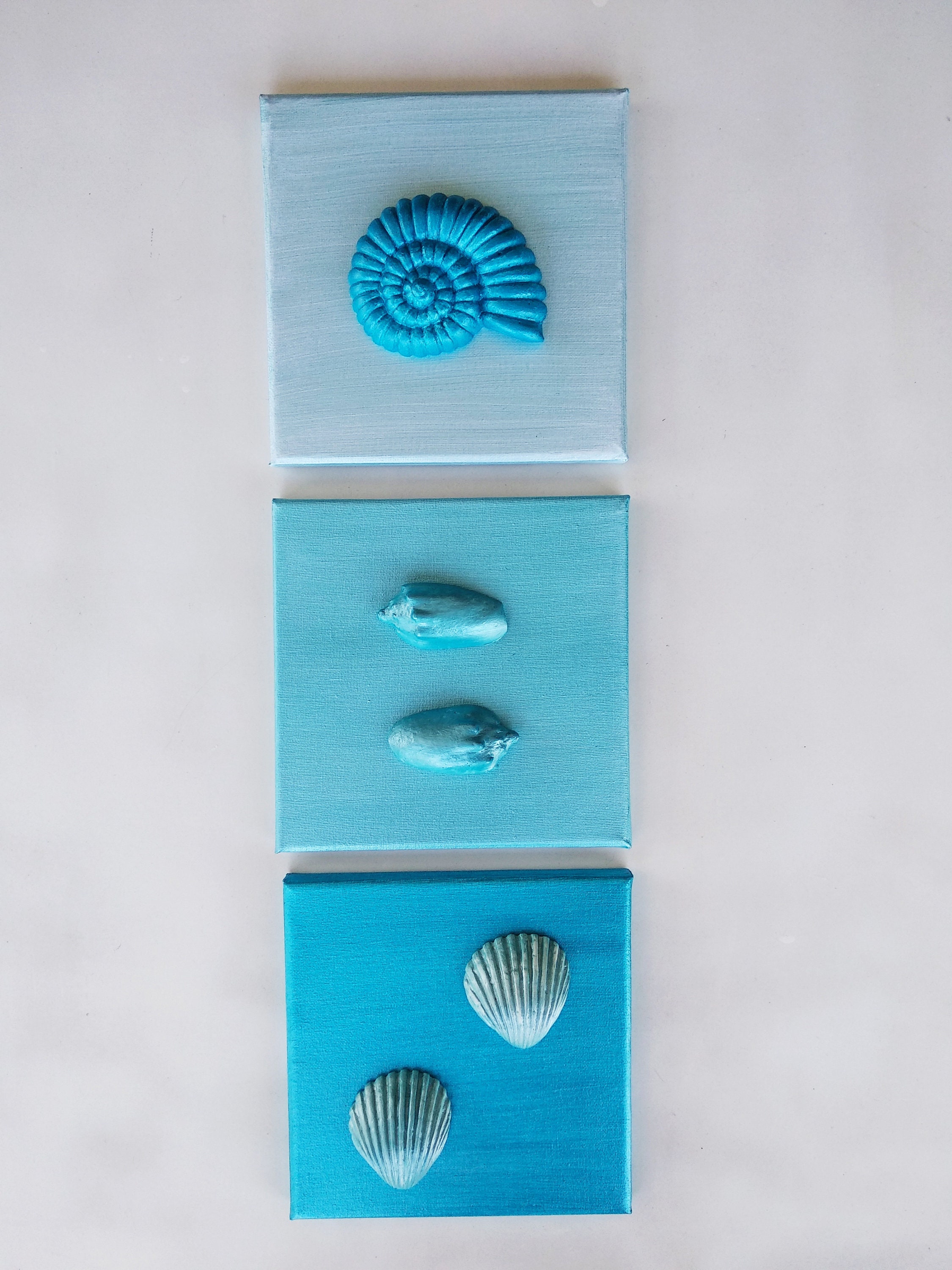 Blue nautical pictures set of 3 navy blue marine beach wall | Etsy