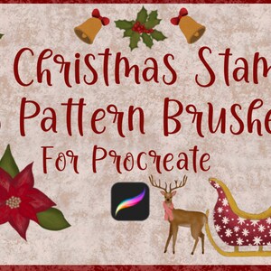 17 Christmas Stamps and 3 Pattern Brushes for Procreate