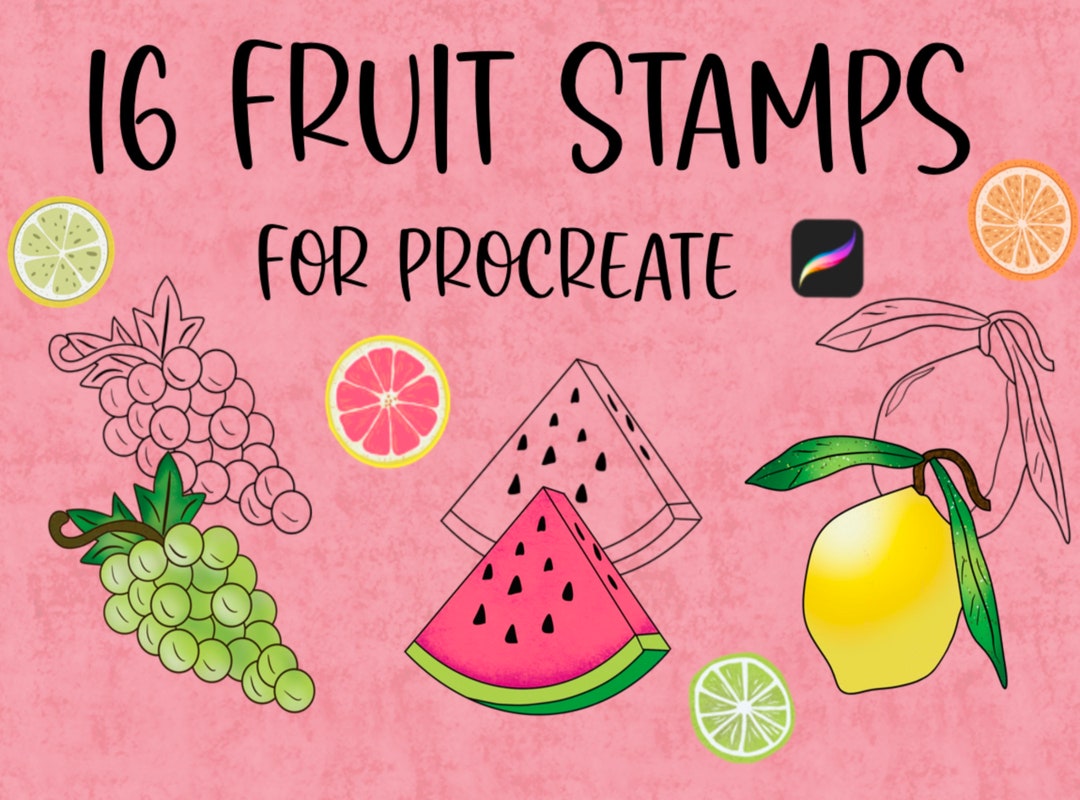 16 Fruit Stamps for Procreate - Etsy