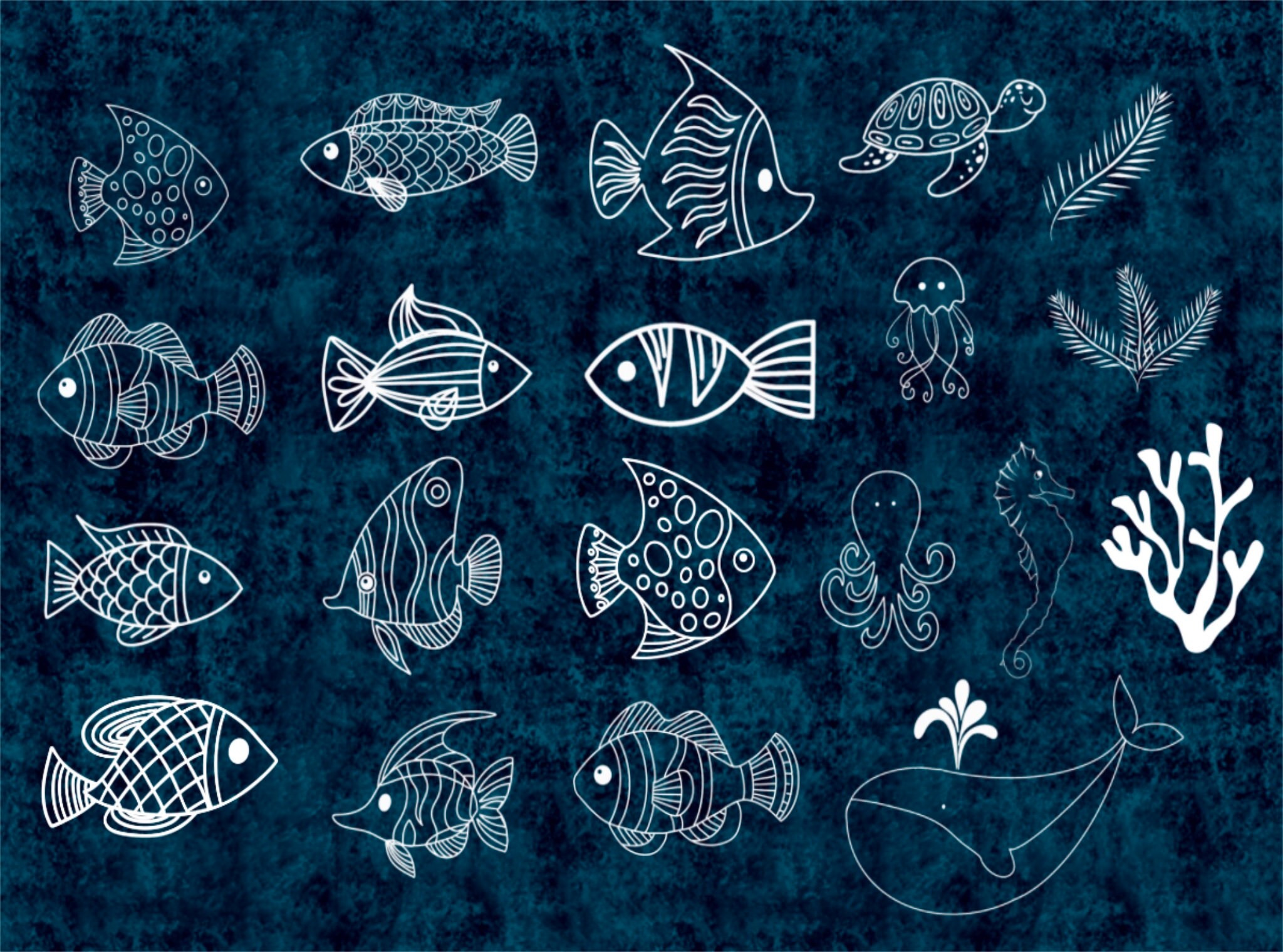 20 Sea Life Stamps for Procreate - Etsy