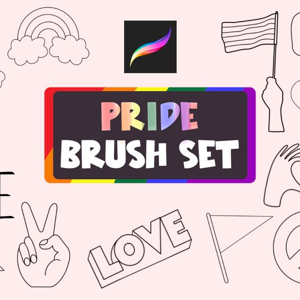Pride Love LGBT Procreate Stamp Brushes Graphic