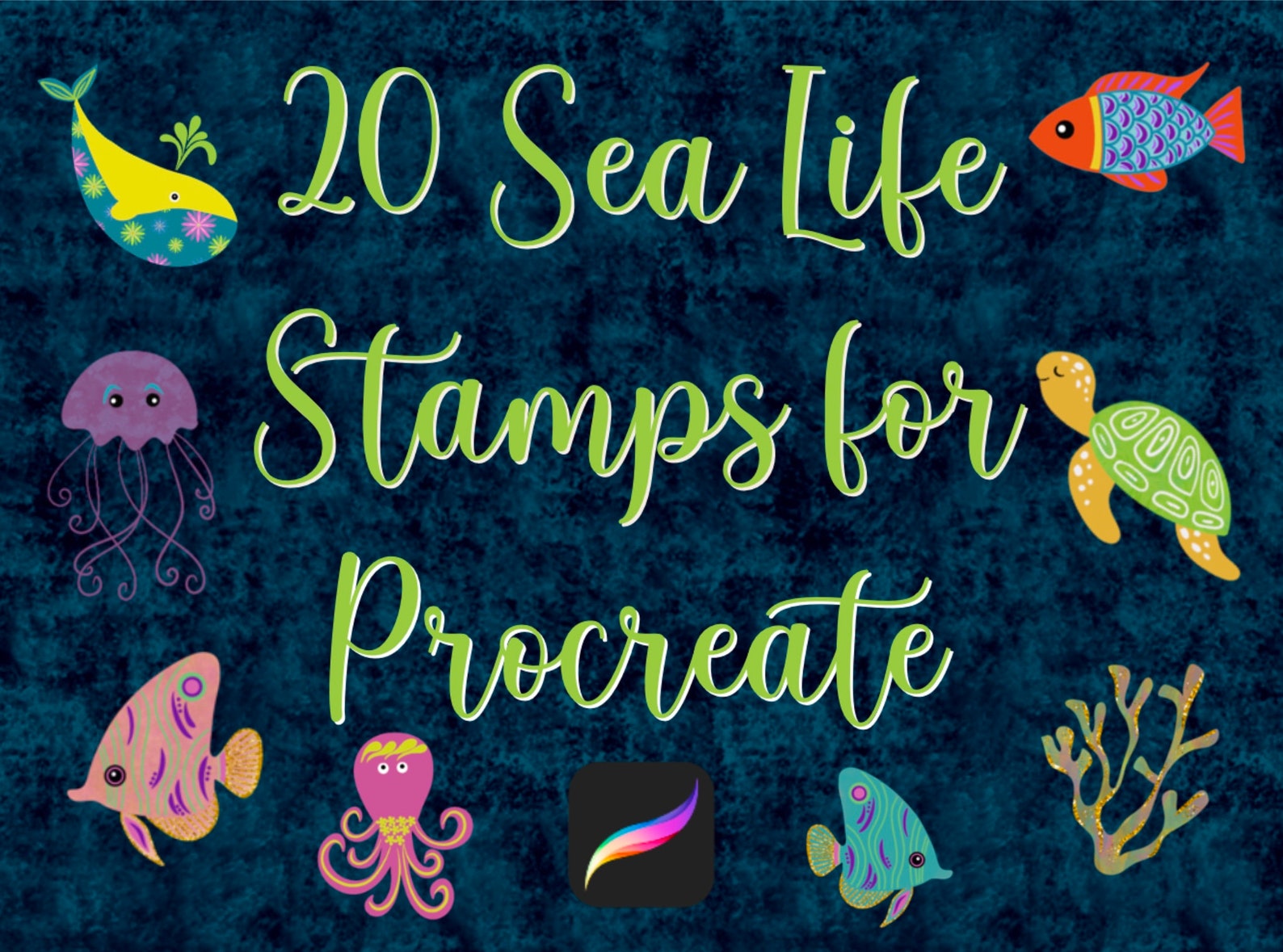 20 Sea Life Stamps for Procreate - Etsy