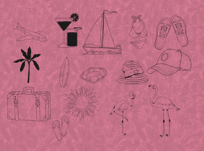 15 Summer Travel Stamps for Procreate - Etsy