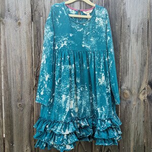Upcycled Girl's 10 Teal Long Sleeve Matilda Jane Dress With Ruffle Hem  Swing Cottage Core Comfort Bleach Dyed Refashion Reworked Clothing - Etsy  Canada