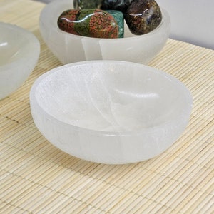 Selenite Round Bowl 10 cm | Crystals Storage Bowl | Handmade Gift | Crystals Lover Gift Idea | Crystals Holder | Home Decoration Gift