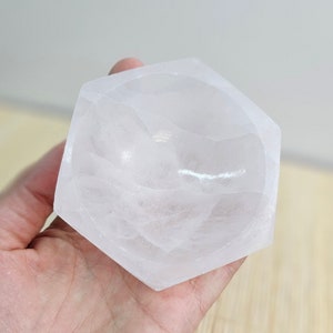 Selenite Bowl Hexagon 10 cm | Crystals Charging Bowl | Polished Selenite | Crystals Holder | Home Gift | Crystals Lover Gift Idea