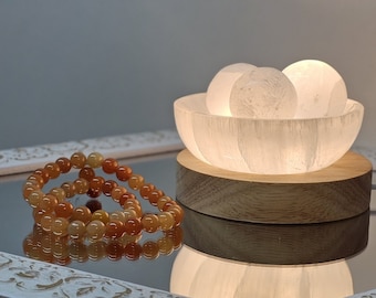 Selenite Crystal Lamp - For Bracelet Energy Clearing and Healing | Crystals Sphere | Crystals Lover Gift | Meditation Gift Idea | Stone Lamp