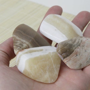 Moroccan Onyx & Aragonite Tumbled Stone: Hand Crystals, Home Decor