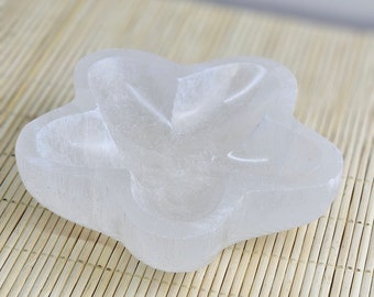 Selenite sfusa / Fornitore all'ingrosso Europa / 10-50 pezzi Ciotola per fiori in selenite 10 cm / Fatto a mano / Cristalli / Porta cristalli / Decorazione domestica