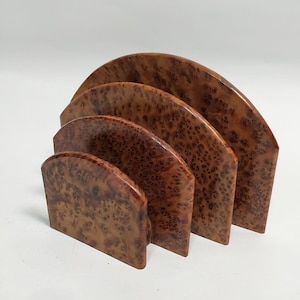 Servilletero de madera de tuya marroquí / Portacartas / Portadocumentos / Regalo para casa nueva / Madera ecológica / Vajilla de madera