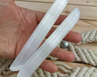 Varita de selenita / Varita de cristal de Marruecos para recargar energía, regalo de meditación