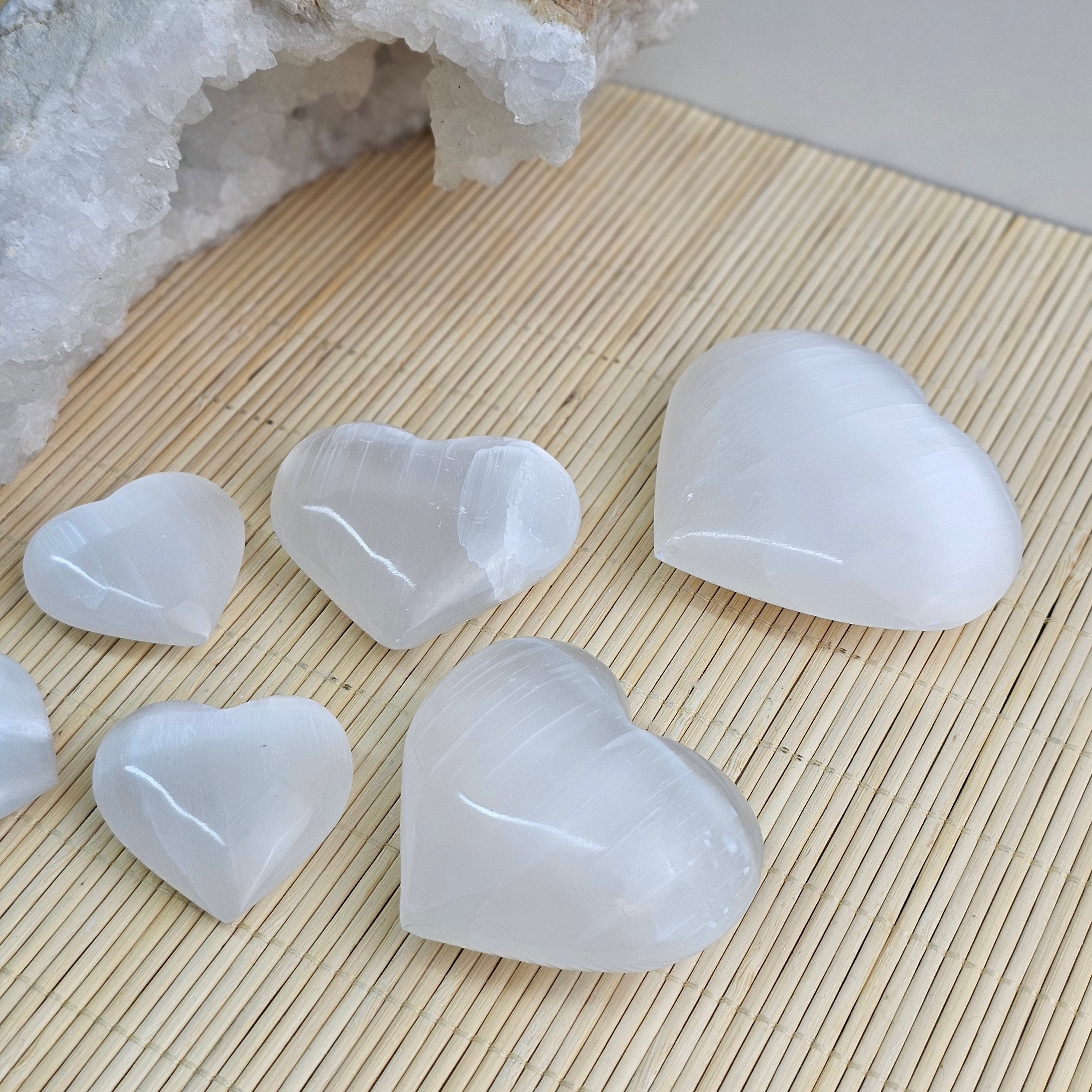 Crystal Pendant White Selenite Heart | GAIA CENTER Crystal Shop In CYPRUS