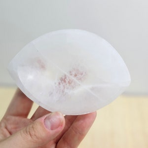 Selenite Eye Bowl 10 cm | Selenite Charging Bowl | Crystals Storage | Made in Morocco | Crystals Lover | Handmade Gift | Home Decoration