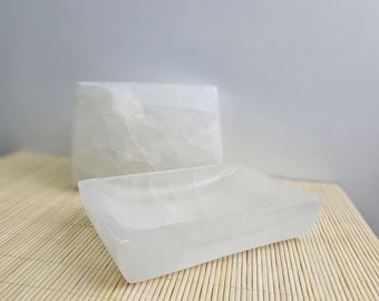 Selenite Rectangular Bowl 15x10 cm | Crystals Charging Bowl | Selenite Polished Bowl | Made in Morocco | Home Gifts | Crystals Holder