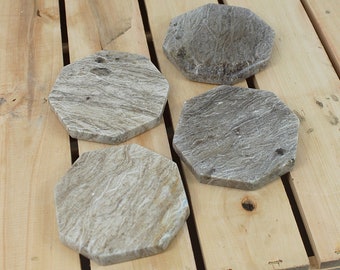 Piatto ottagonale in alabastro 8 cm / Portabicchieri a forma ottagonale / Regalo per la decorazione della casa / Sottobicchiere in pietra naturale / Regalo per la decorazione della tavola