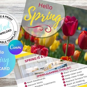Real Estate Postcard, Real Estate Agent Farming Postcard, Spring Selling Template, Real Estate Templates, Spring Postcards, Spring Checklist