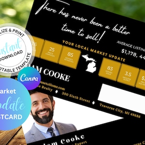 Market Update, Real Estate Postcard, Real Estate Agent Farming Postcard, Template, Real Estate Template, Postcard Template, Market Update,
