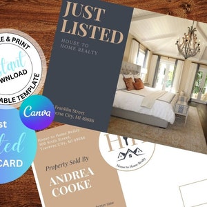Real Estate Postcard, Real Estate Agent Farming Postcard, Open House, Just Listed, Just Sold, Farming Postcard, Template