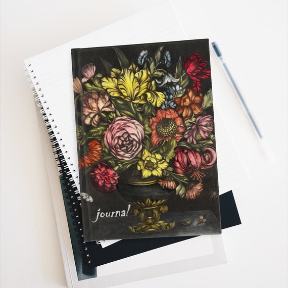 Gothic Flowers Hardcover Ruled Line Journal