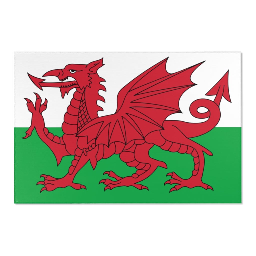 Cymru Am Byth, 2'x3' Door Mat & 4'x6' Area Rug Sizes, Flag Of Wales