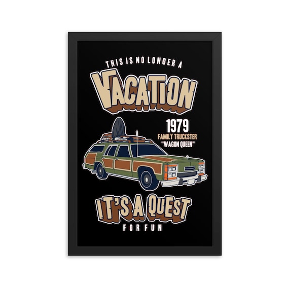 National Lampoon's Vacation v1, Framed Giclée Poster, Black Wood Frame, Acrylic Covering, Wagon Queen Family Truckster