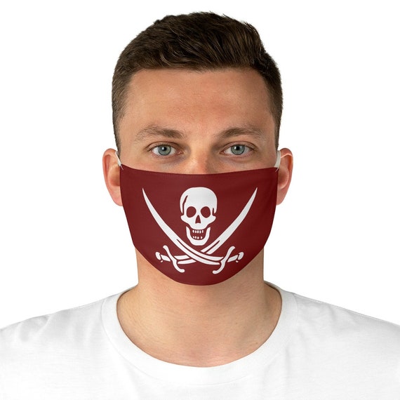 Blood Red Jolly Roger, Cloth Face Mask, Washable, Reusable, Pirate Flag