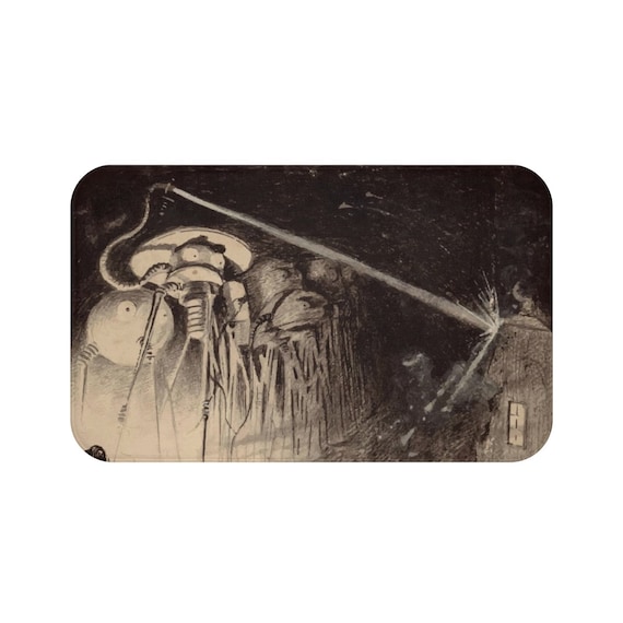 War Of The Worlds, 1 of 6, Bath Mat, Vintage 1906 Illustration, H.G. Wells