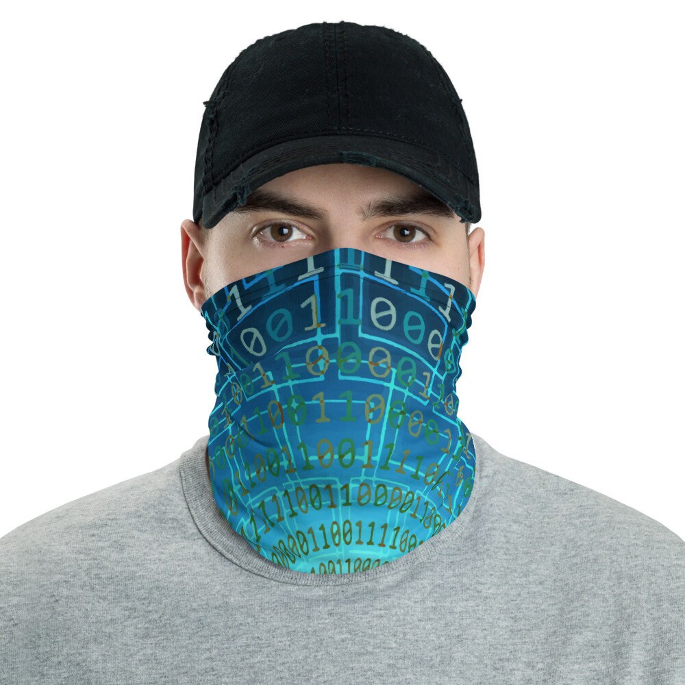 Binary Code, Neck Gaiter, Cyberpunk Inspired, Headband, Bandana