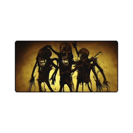 Bros, Large (31" × 15.5") Desk Mat, Three Amigos, Skeletons, Undead, Demons, Deplorables
