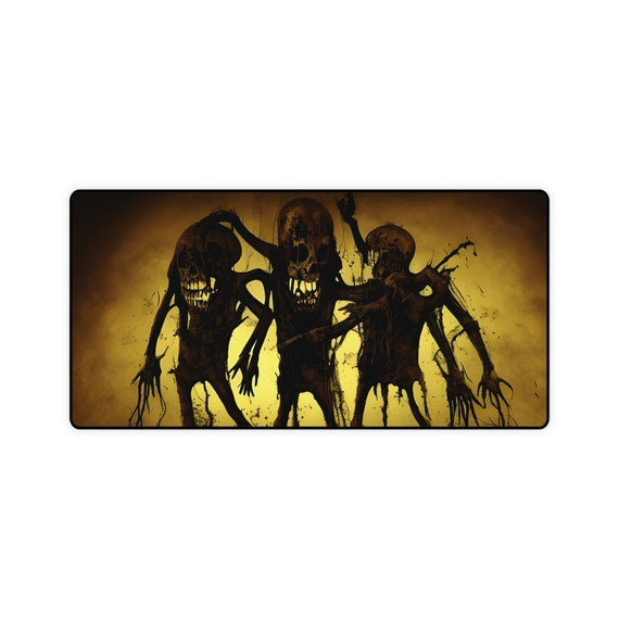 Bros, Large (31" × 15.5") Desk Mat, Three Amigos, Skeletons, Undead, Demons, Deplorables