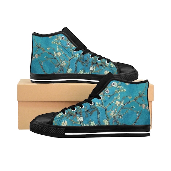 Almond Blossoms, Men's High-top Sneakers, Vintage Painting, Van Gogh 1890