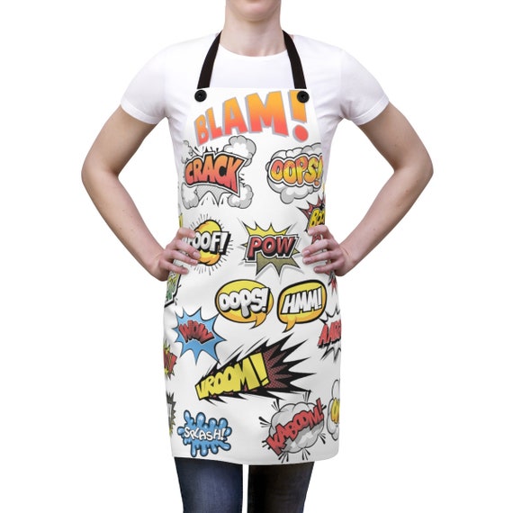 Comic Effects, Cookout Apron, Inspired From Vintage Batman TV Series