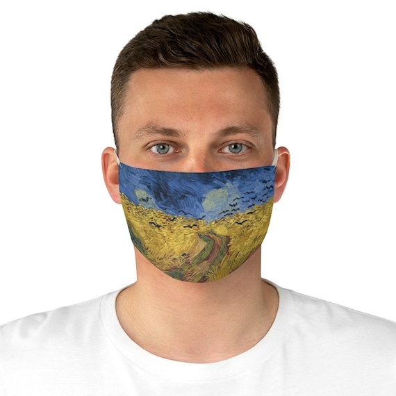 Wheat Field With Crows, Cloth Face Mask, Washable, Reusable, Vincent Van Gogh