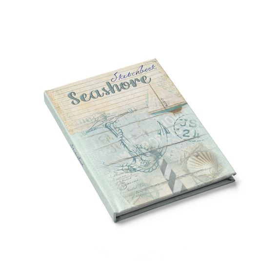 Ocean Themed Hardcover Sketchbook, Seashore, Beach, Notebook