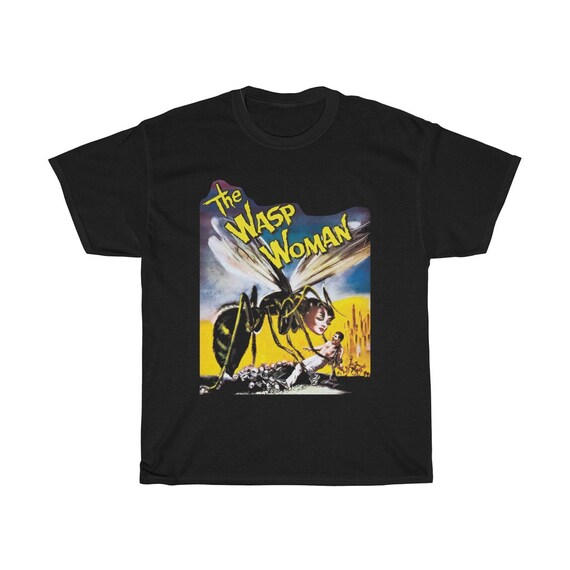 The Wasp Woman, Black Unisex T-shirt, 1959 Sci-Fi Horror Movie Poster