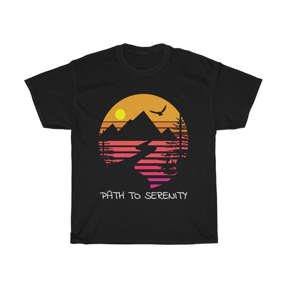 Path To Serenity Black T-shirt, Vintage Retro Design