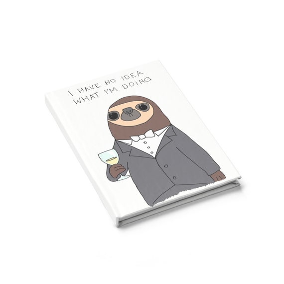 Confused Sloth Hardcover Journal, Ruled Line, For Those Who Feel Out Of Place, Notebook