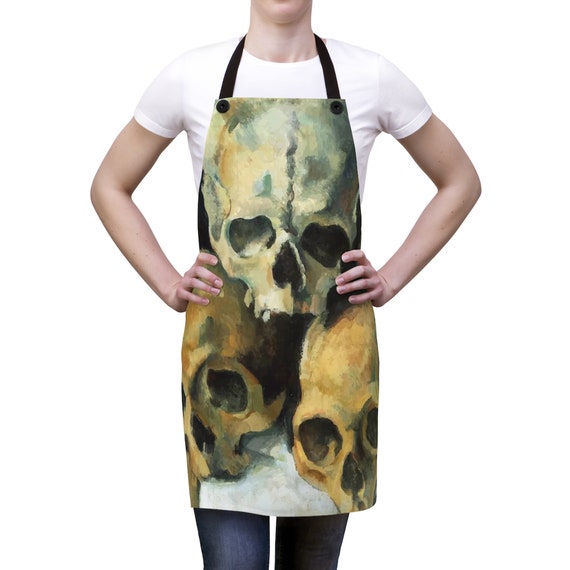 Pyramid Of Skulls, Cookout Apron, Vintage Painting, Paul Cezanne, 1900